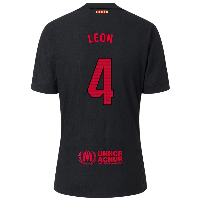 Danxen Niño Camiseta Mapi León #4 Negro Rojo 2ª Equipación 2024/25 La Camisa