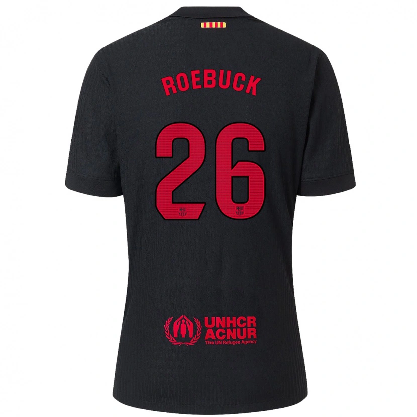 Danxen Niño Camiseta Ellie Roebuck #26 Negro Rojo 2ª Equipación 2024/25 La Camisa