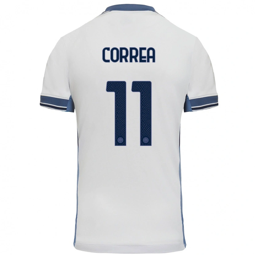 Danxen Niño Camiseta Joaquín Correa #11 Blanco Gris 2ª Equipación 2024/25 La Camisa