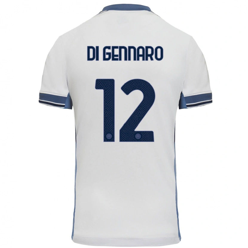 Danxen Niño Camiseta Raffaele Di Gennaro #12 Blanco Gris 2ª Equipación 2024/25 La Camisa