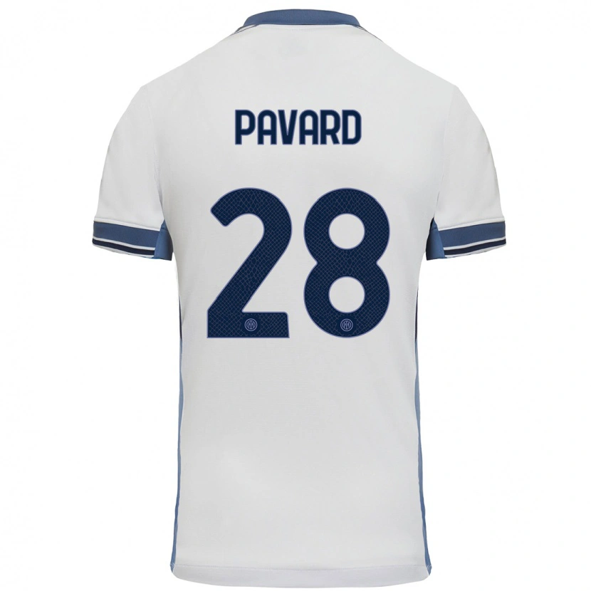 Danxen Niño Camiseta Benjamin Pavard #28 Blanco Gris 2ª Equipación 2024/25 La Camisa