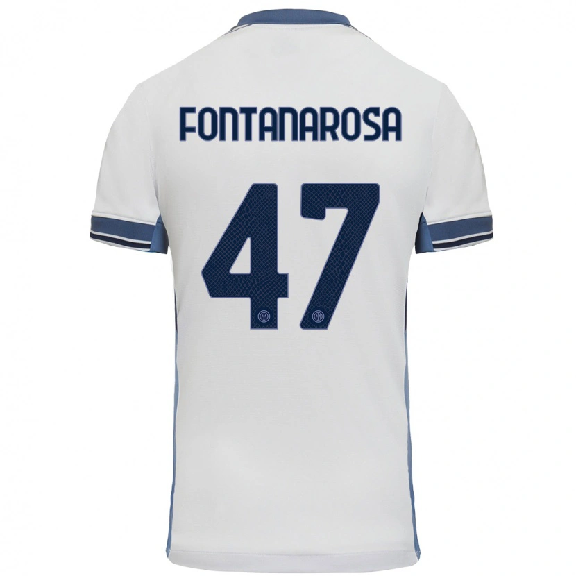 Danxen Niño Camiseta Alessandro Fontanarosa #47 Blanco Gris 2ª Equipación 2024/25 La Camisa