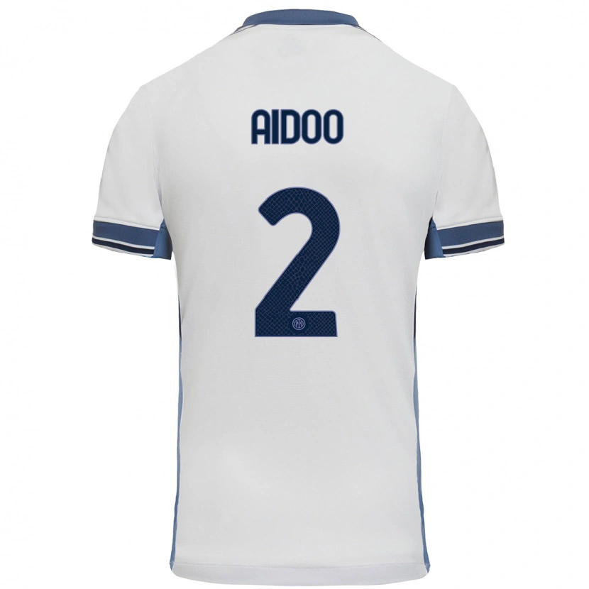 Danxen Niño Camiseta Mike Aidoo #2 Blanco Gris 2ª Equipación 2024/25 La Camisa