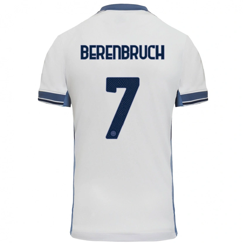 Danxen Niño Camiseta Thomas Berenbruch #7 Blanco Gris 2ª Equipación 2024/25 La Camisa