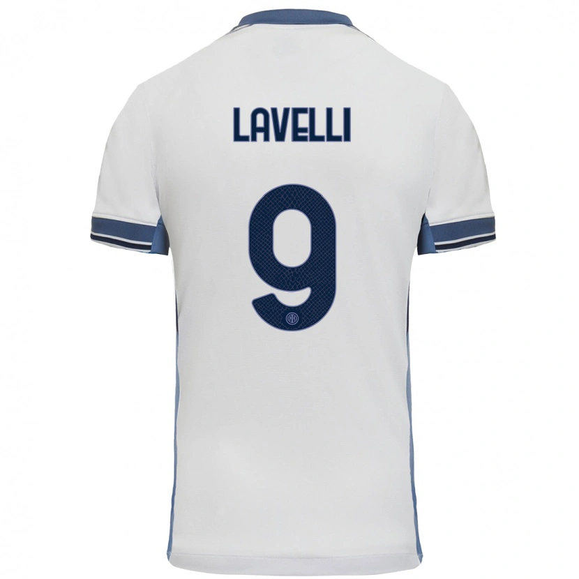 Danxen Niño Camiseta Matteo Lavelli #9 Blanco Gris 2ª Equipación 2024/25 La Camisa