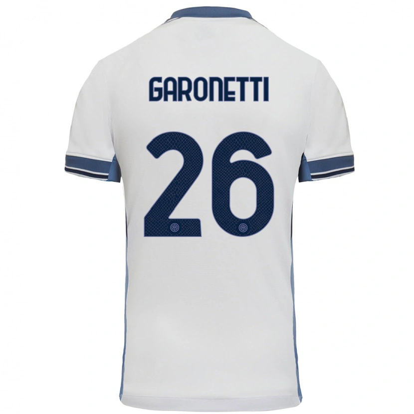 Danxen Niño Camiseta Gabriele Garonetti #26 Blanco Gris 2ª Equipación 2024/25 La Camisa