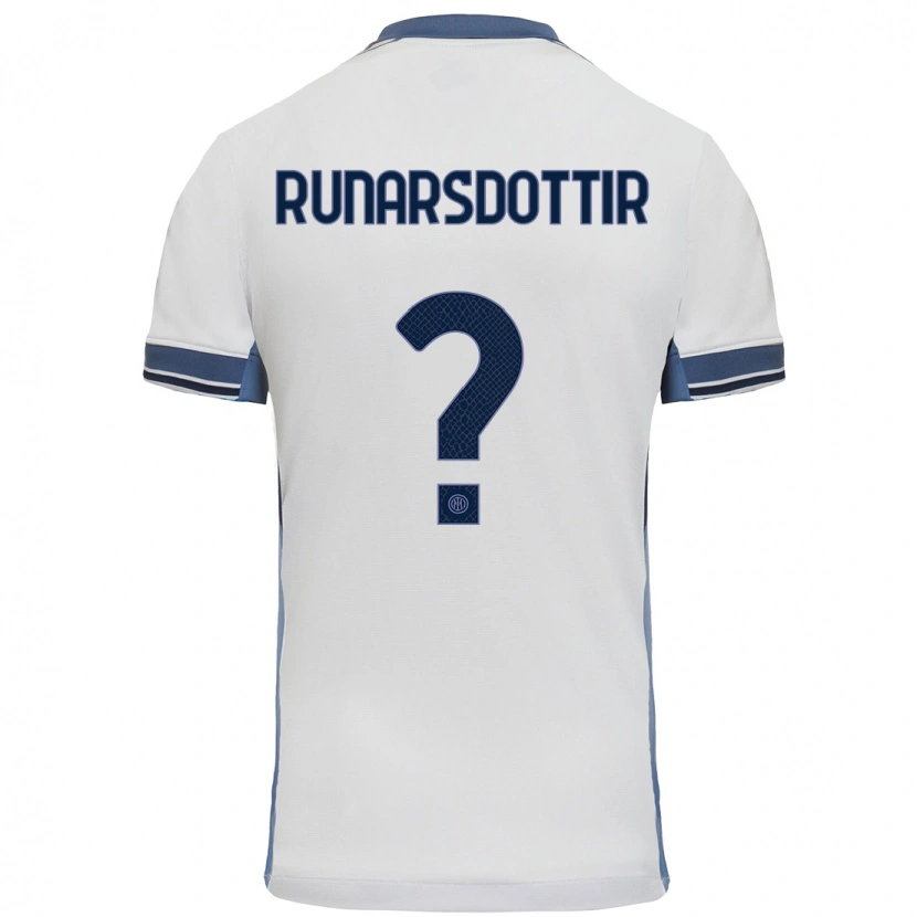 Danxen Niño Camiseta Cecilía Rán Rúnarsdóttir #0 Blanco Gris 2ª Equipación 2024/25 La Camisa