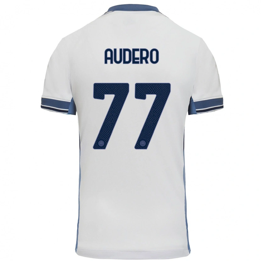 Danxen Niño Camiseta Emil Audero #77 Blanco Gris 2ª Equipación 2024/25 La Camisa