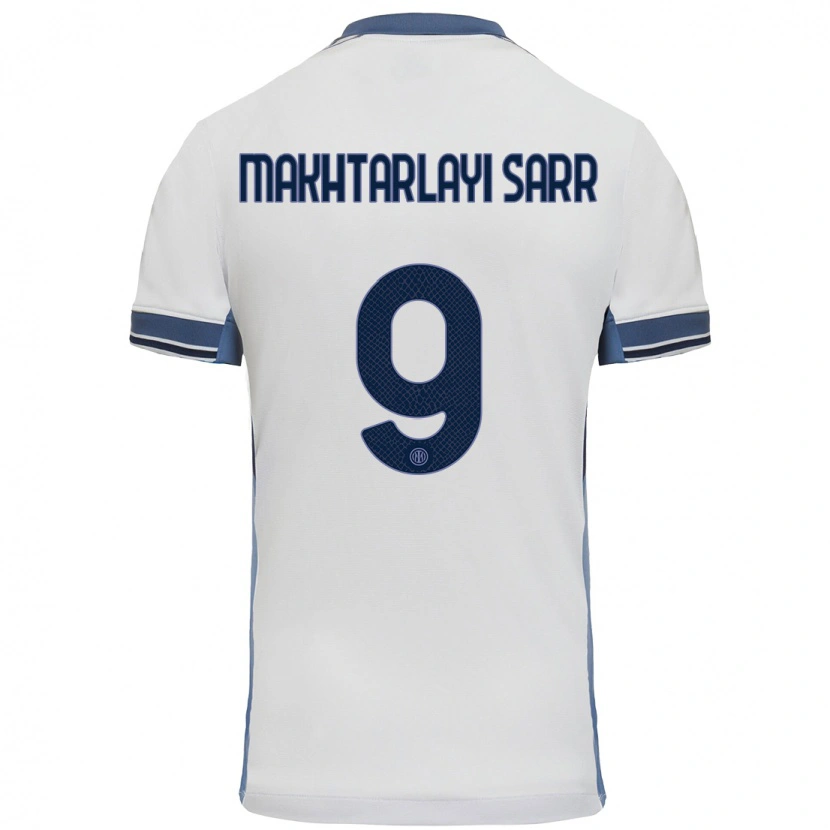 Danxen Niño Camiseta Amadou Makhtarlayi Sarr #9 Blanco Gris 2ª Equipación 2024/25 La Camisa