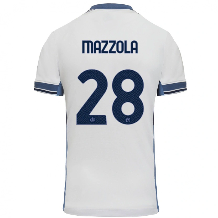 Danxen Niño Camiseta Giuseppe Mazzola #28 Blanco Gris 2ª Equipación 2024/25 La Camisa