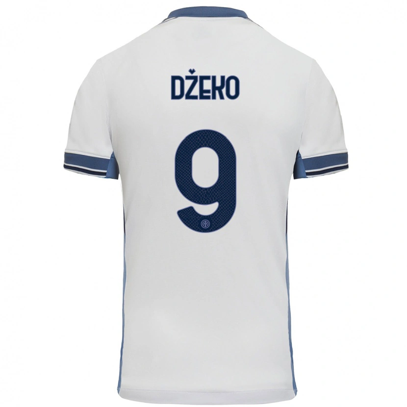 Danxen Niño Camiseta Edin Dzeko #9 Blanco Gris 2ª Equipación 2024/25 La Camisa