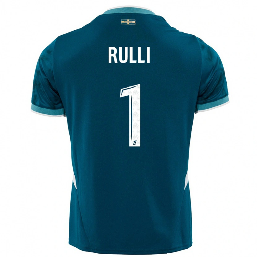 Danxen Niño Camiseta Gerónimo Rulli #1 Azul Turquesa 2ª Equipación 2024/25 La Camisa