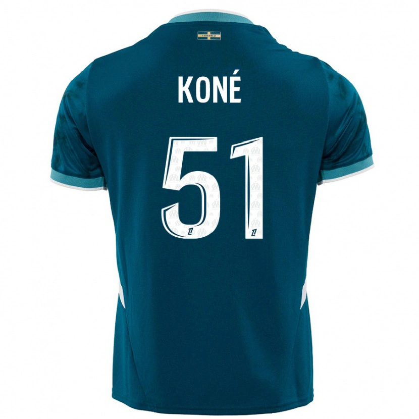 Danxen Niño Camiseta Ismaël Koné #51 Azul Turquesa 2ª Equipación 2024/25 La Camisa