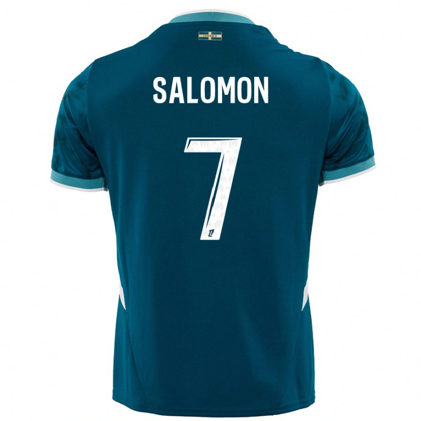 Danxen Niño Camiseta Maëva Salomon #7 Azul Turquesa 2ª Equipación 2024/25 La Camisa