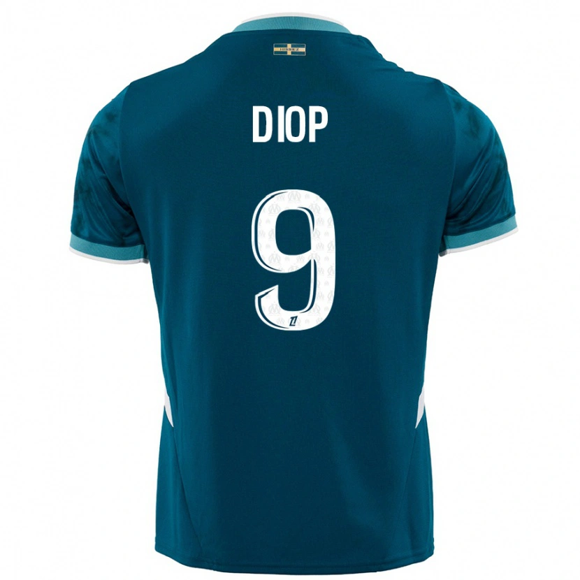 Danxen Niño Camiseta Mama Diop #9 Azul Turquesa 2ª Equipación 2024/25 La Camisa