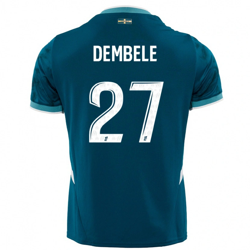 Danxen Niño Camiseta Coumba Dembélé #27 Azul Turquesa 2ª Equipación 2024/25 La Camisa