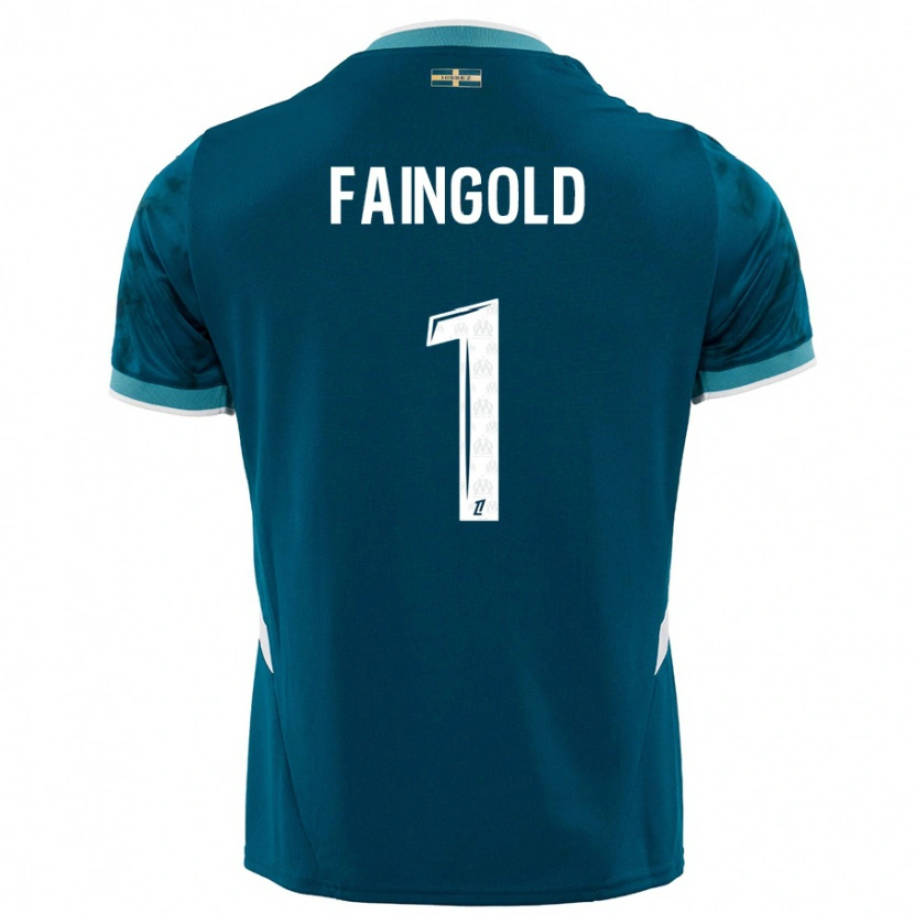 Danxen Niño Camiseta Abbie Faingold #1 Azul Turquesa 2ª Equipación 2024/25 La Camisa