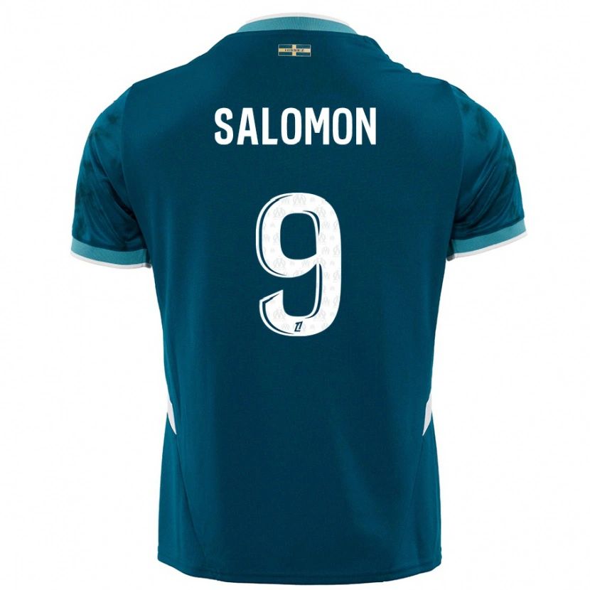 Danxen Niño Camiseta Maeva Salomon #9 Azul Turquesa 2ª Equipación 2024/25 La Camisa