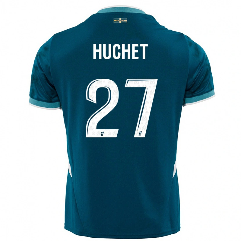 Danxen Niño Camiseta Sarah Huchet #27 Azul Turquesa 2ª Equipación 2024/25 La Camisa