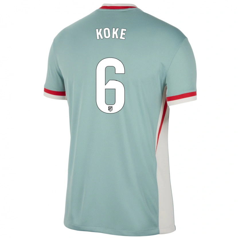 Danxen Niño Camiseta Koke #6 Beige Claro Azul 2ª Equipación 2024/25 La Camisa