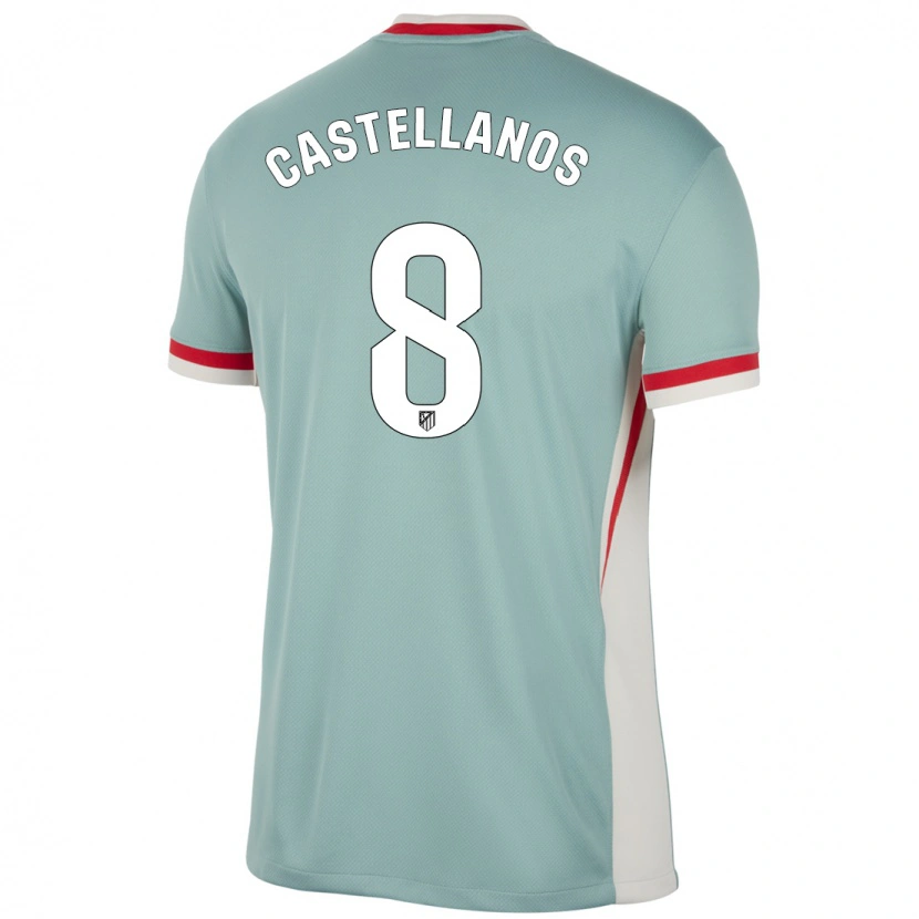 Danxen Niño Camiseta Jorge Castellanos #8 Beige Claro Azul 2ª Equipación 2024/25 La Camisa