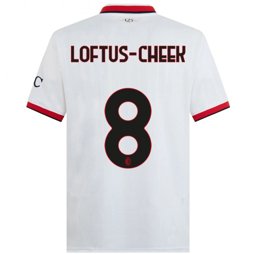 Danxen Niño Camiseta Ruben Loftus-Cheek #8 Blanco Negro Rojo 2ª Equipación 2024/25 La Camisa