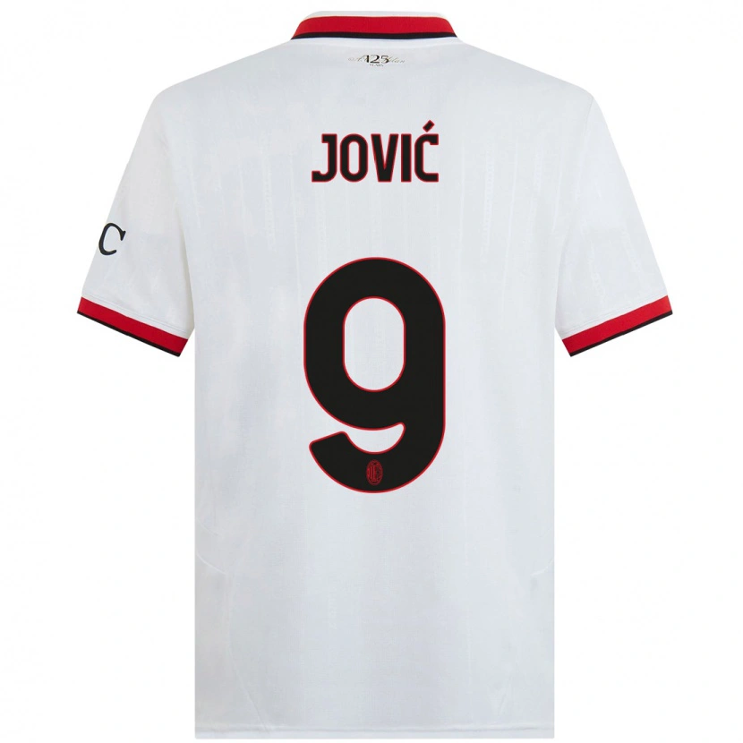 Danxen Niño Camiseta Luka Jović #9 Blanco Negro Rojo 2ª Equipación 2024/25 La Camisa