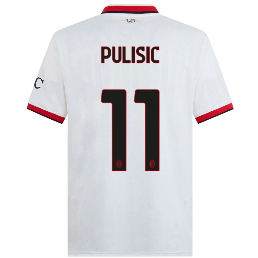 Danxen Niño Camiseta Christian Pulisic #11 Blanco Negro Rojo 2ª Equipación 2024/25 La Camisa