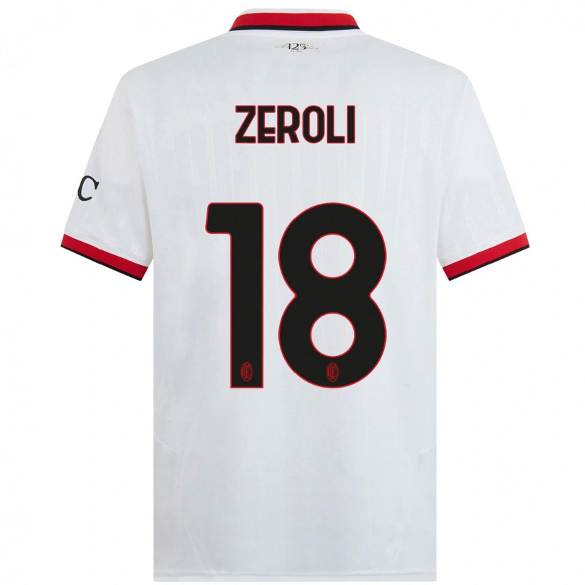 Danxen Niño Camiseta Kevin Zeroli #18 Blanco Negro Rojo 2ª Equipación 2024/25 La Camisa