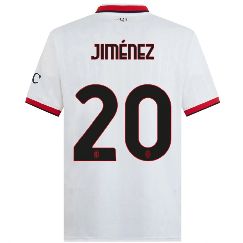 Danxen Niño Camiseta Álex Jiménez #20 Blanco Negro Rojo 2ª Equipación 2024/25 La Camisa