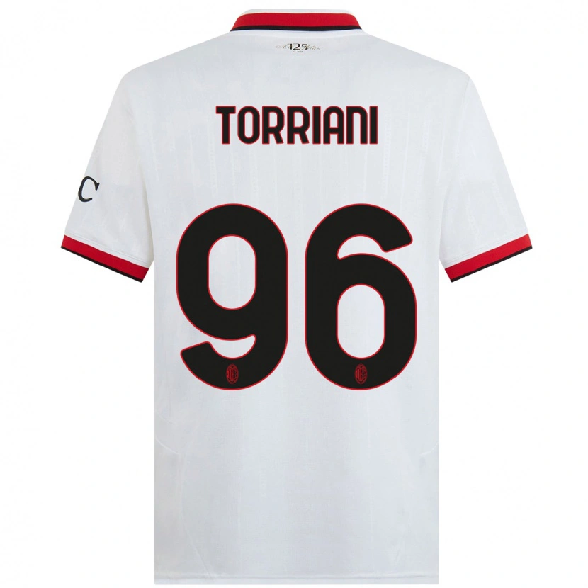 Danxen Niño Camiseta Lorenzo Torriani #96 Blanco Negro Rojo 2ª Equipación 2024/25 La Camisa