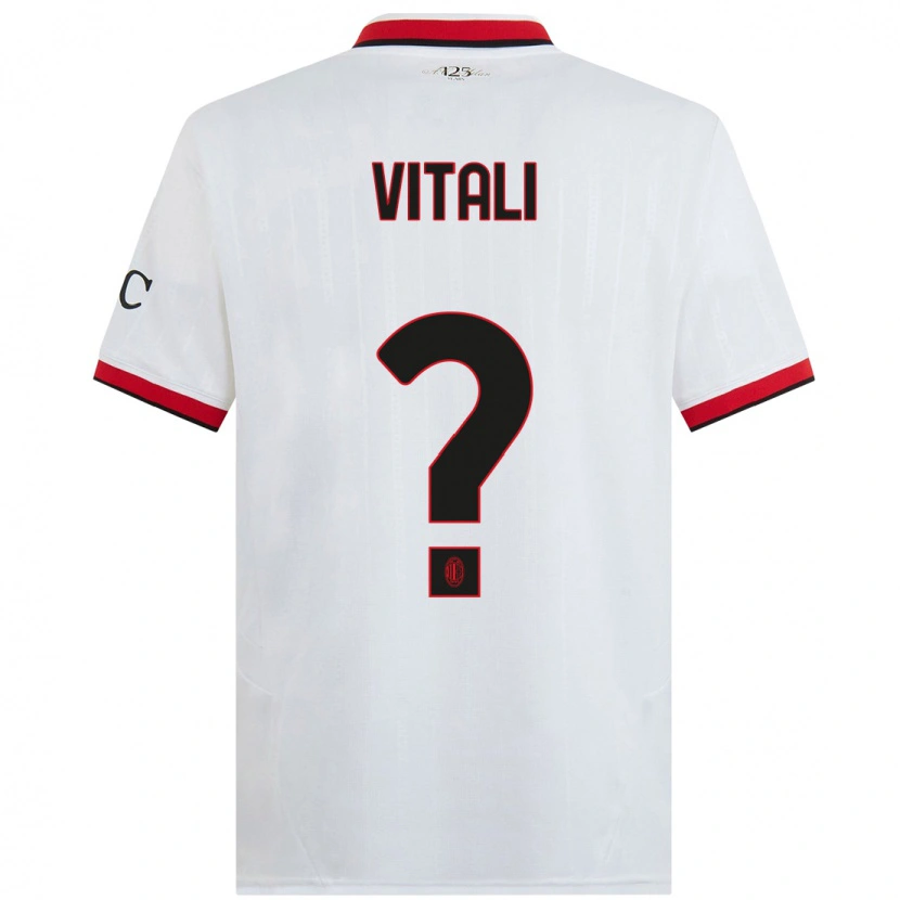 Danxen Niño Camiseta Michael Vitali #0 Blanco Negro Rojo 2ª Equipación 2024/25 La Camisa