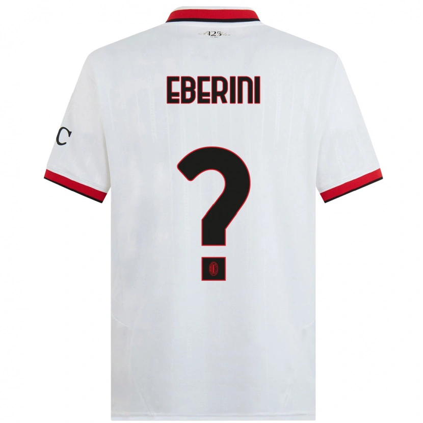 Danxen Niño Camiseta Daniele Eberini #0 Blanco Negro Rojo 2ª Equipación 2024/25 La Camisa