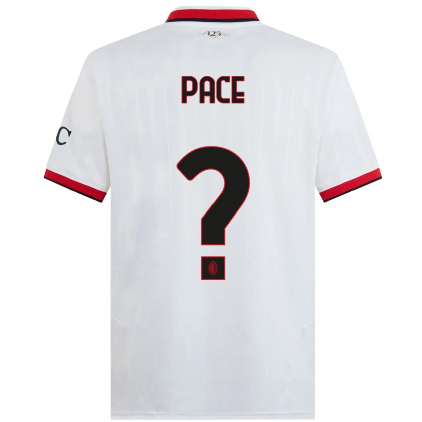 Danxen Niño Camiseta Anthony Pace #0 Blanco Negro Rojo 2ª Equipación 2024/25 La Camisa