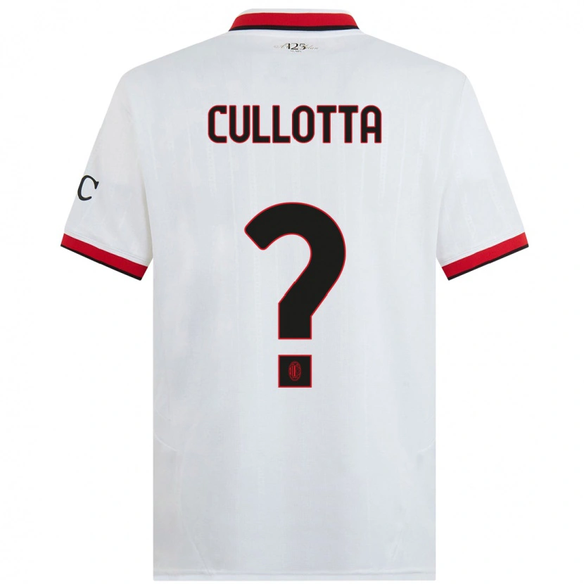 Danxen Niño Camiseta Andrea Cullotta #0 Blanco Negro Rojo 2ª Equipación 2024/25 La Camisa