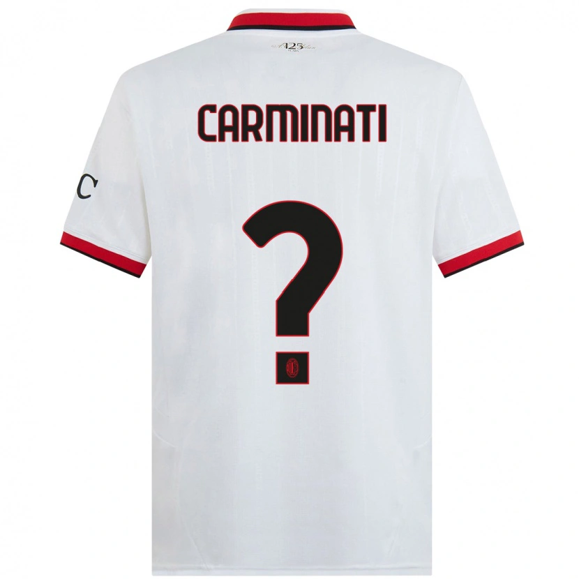 Danxen Niño Camiseta Diego Carminati #0 Blanco Negro Rojo 2ª Equipación 2024/25 La Camisa