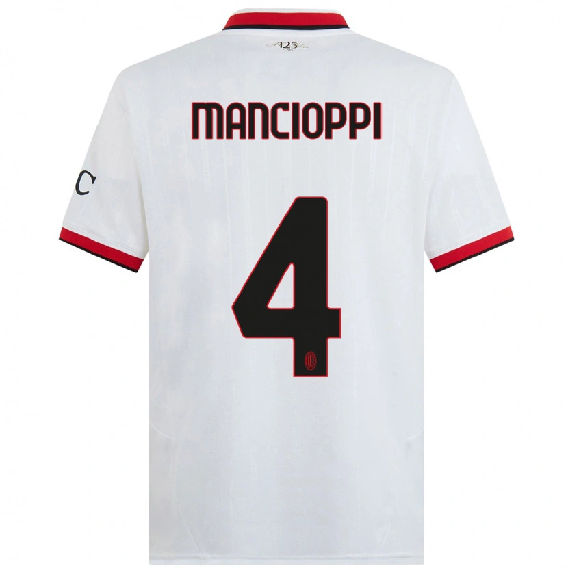 Danxen Niño Camiseta Tommaso Mancioppi #4 Blanco Negro Rojo 2ª Equipación 2024/25 La Camisa