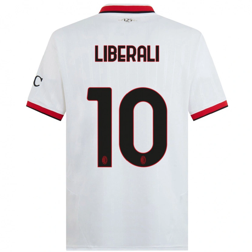 Danxen Niño Camiseta Mattia Liberali #10 Blanco Negro Rojo 2ª Equipación 2024/25 La Camisa