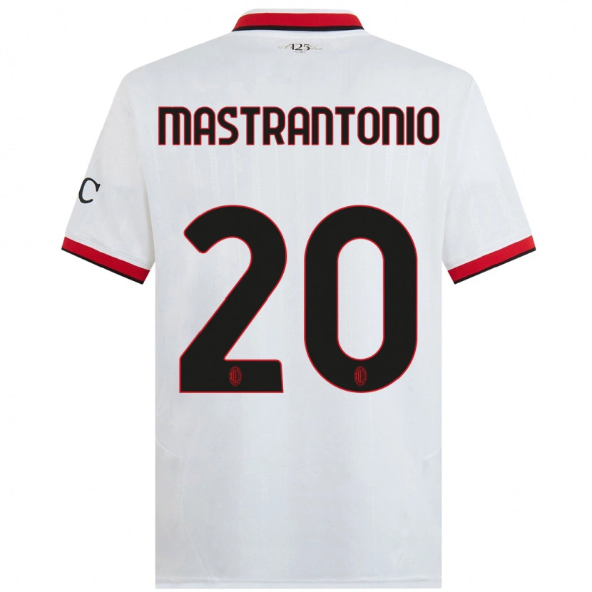 Danxen Niño Camiseta Davide Mastrantonio #20 Blanco Negro Rojo 2ª Equipación 2024/25 La Camisa