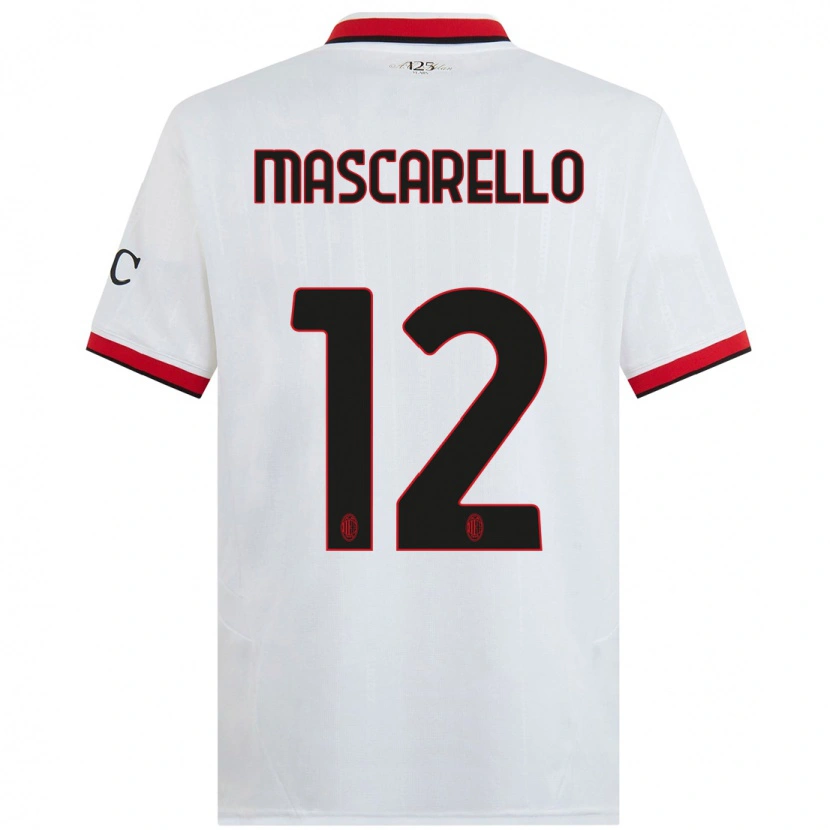 Danxen Niño Camiseta Marta Mascarello #12 Blanco Negro Rojo 2ª Equipación 2024/25 La Camisa