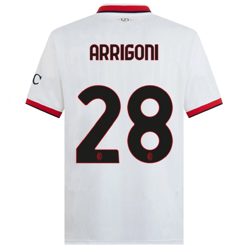 Danxen Niño Camiseta Giorgia Arrigoni #28 Blanco Negro Rojo 2ª Equipación 2024/25 La Camisa