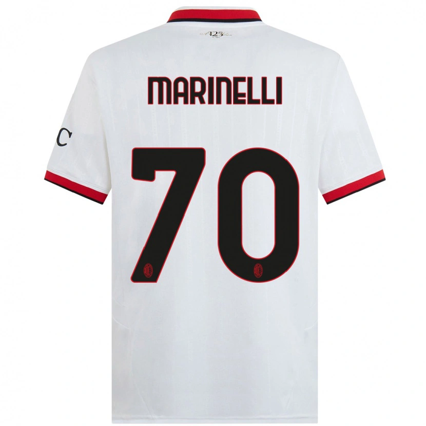 Danxen Niño Camiseta Gloria Marinelli #70 Blanco Negro Rojo 2ª Equipación 2024/25 La Camisa