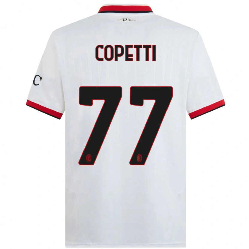 Danxen Niño Camiseta Matilde Copetti #77 Blanco Negro Rojo 2ª Equipación 2024/25 La Camisa