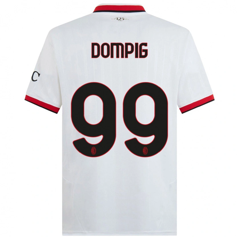 Danxen Niño Camiseta Chanté Dompig #99 Blanco Negro Rojo 2ª Equipación 2024/25 La Camisa