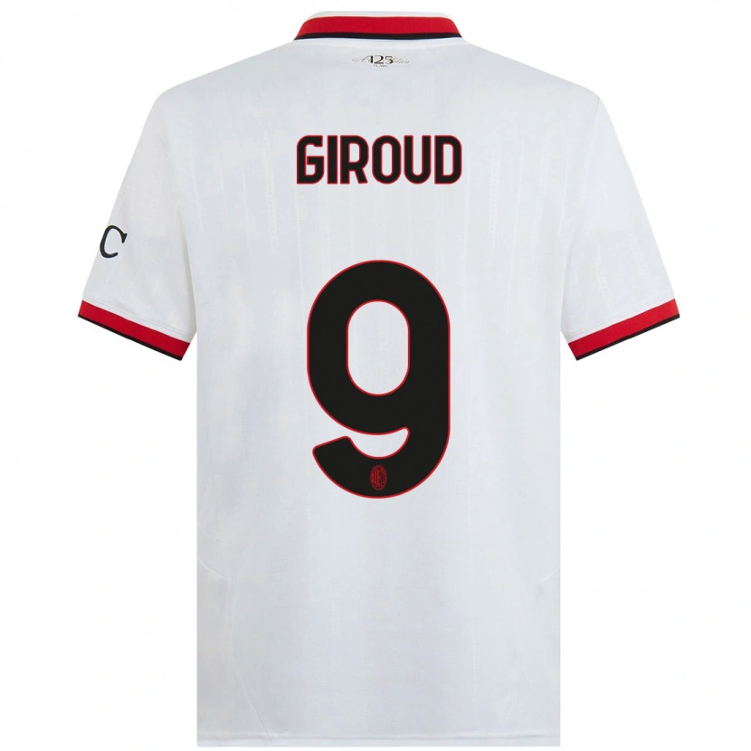 Danxen Niño Camiseta Olivier Giroud #9 Blanco Negro Rojo 2ª Equipación 2024/25 La Camisa