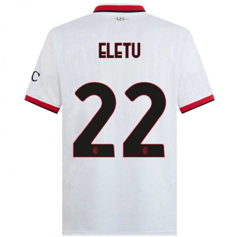 Danxen Niño Camiseta Victor Eletu #22 Blanco Negro Rojo 2ª Equipación 2024/25 La Camisa