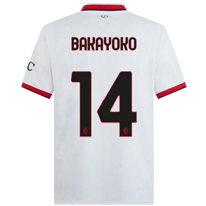 Danxen Niño Camiseta Tiemoue Bakayoko #14 Blanco Negro Rojo 2ª Equipación 2024/25 La Camisa