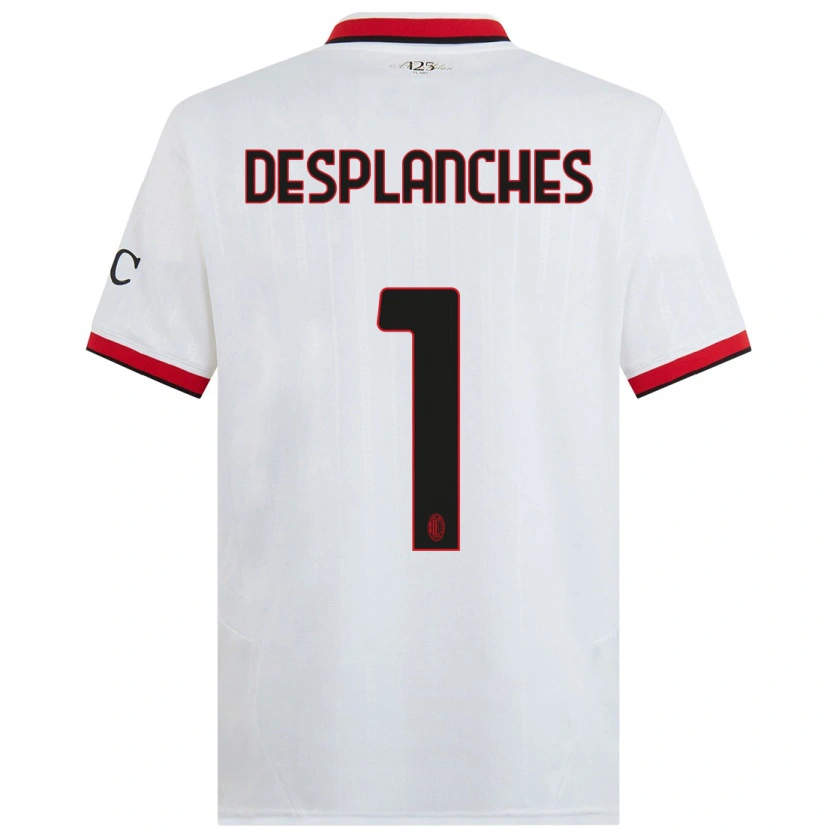 Danxen Niño Camiseta Sebastiano Desplanches #1 Blanco Negro Rojo 2ª Equipación 2024/25 La Camisa