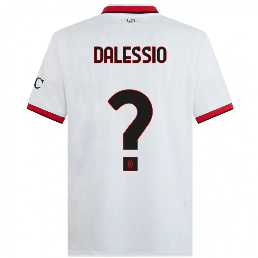 Danxen Niño Camiseta Leonardo Dalessio #0 Blanco Negro Rojo 2ª Equipación 2024/25 La Camisa