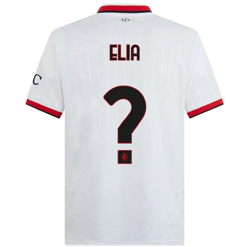 Danxen Niño Camiseta Emanuele Elia #0 Blanco Negro Rojo 2ª Equipación 2024/25 La Camisa